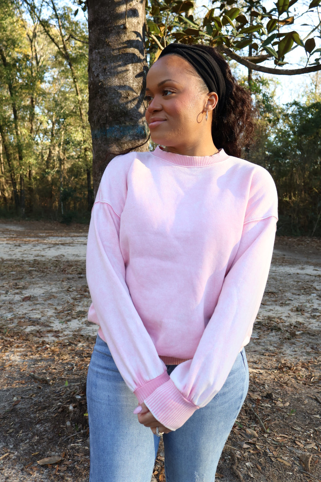 Chloe Acid Wash Fleece Oversized Pullover | Bubblegum