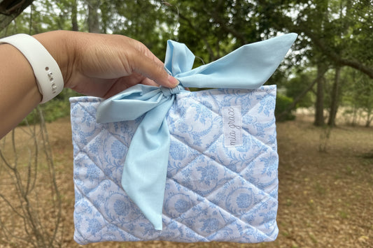 Soft Blue Floral Bible/Book Sleeve