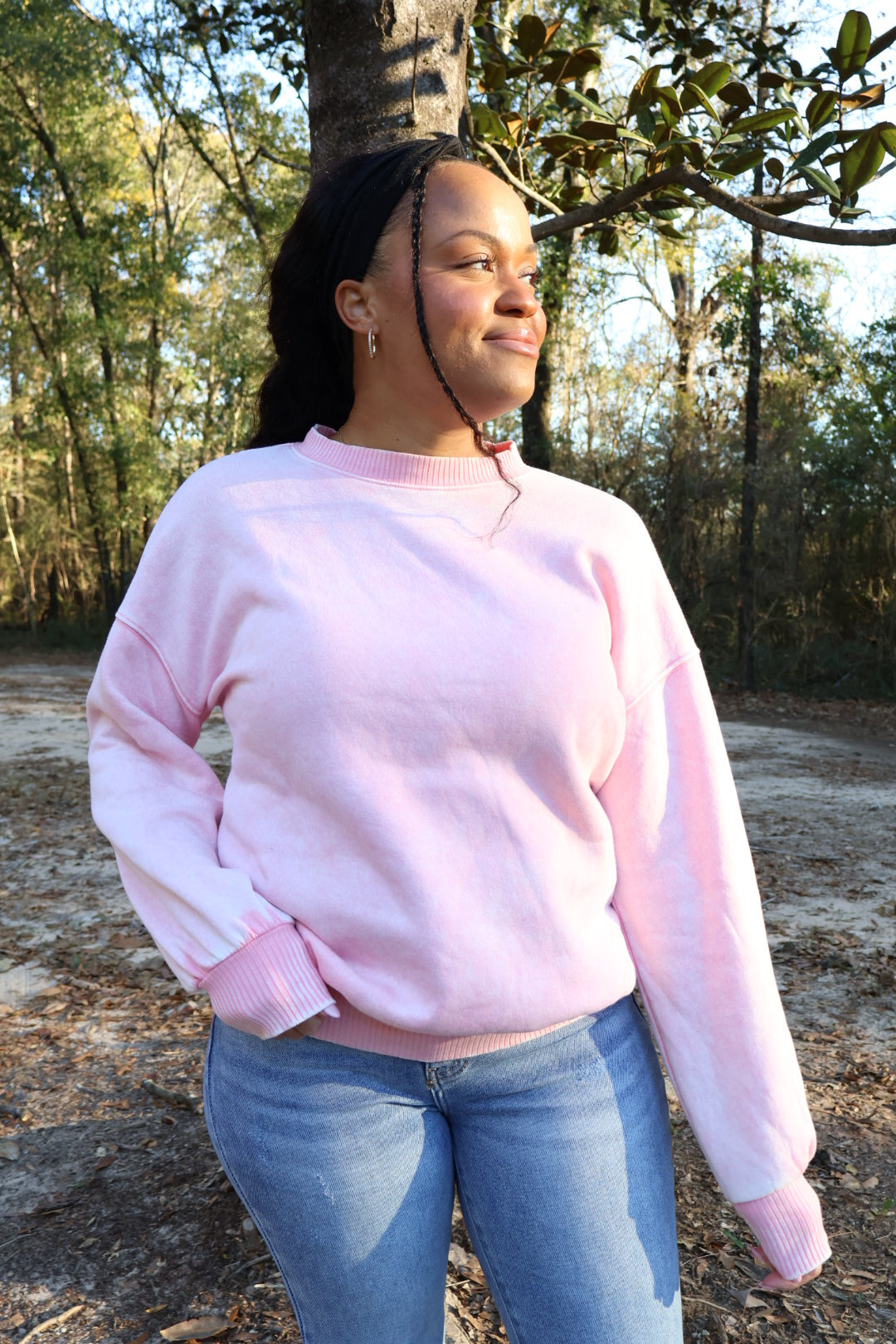 Chloe Acid Wash Fleece Oversized Pullover | Bubblegum