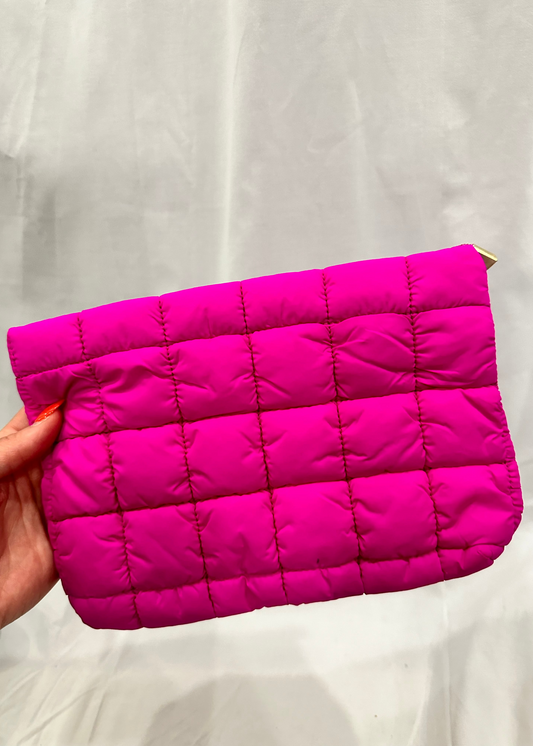 QUILTED PUFFER COSMETIC BAG