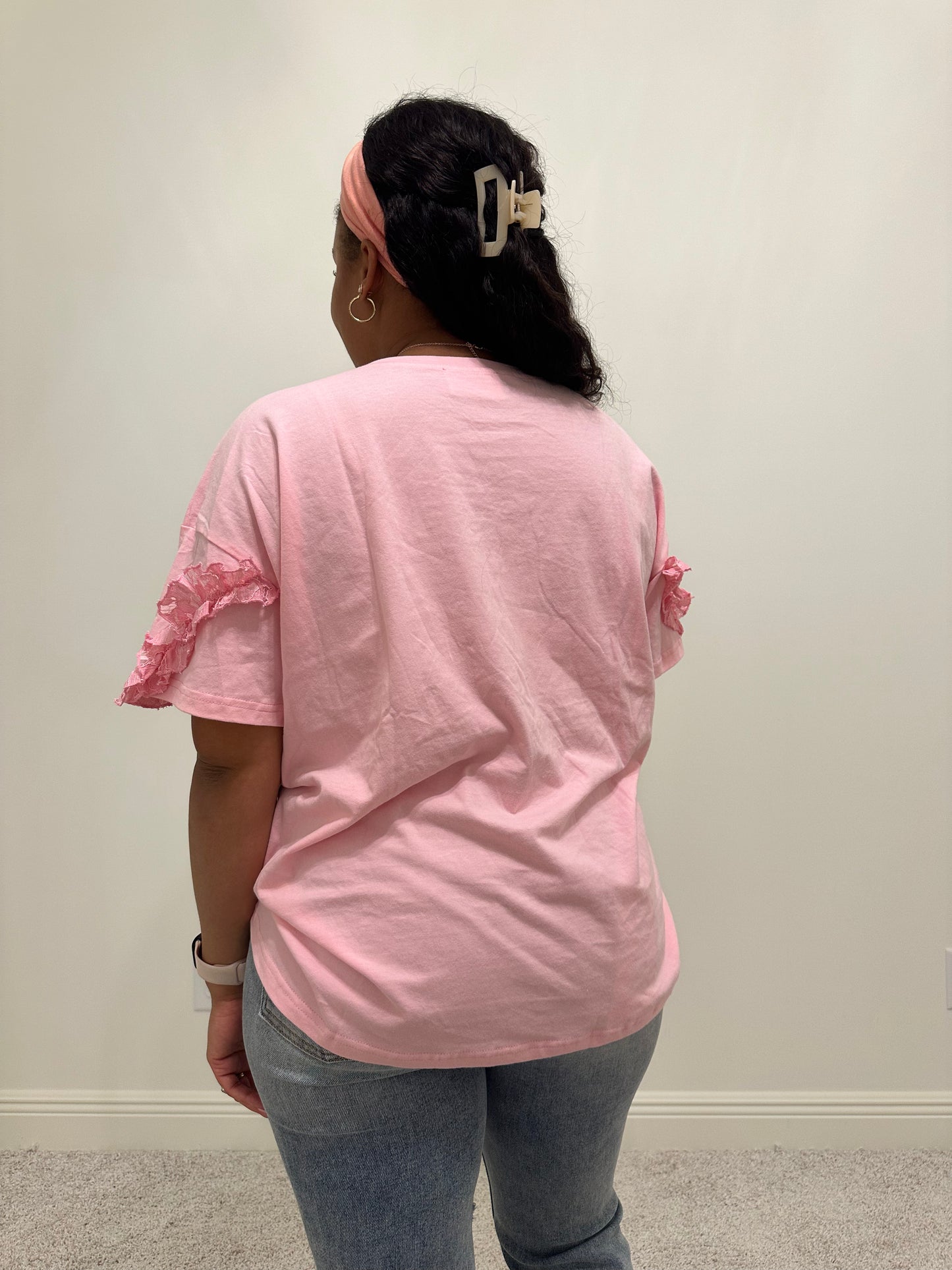Rosie Ruffled Lace Short Sleeve Top