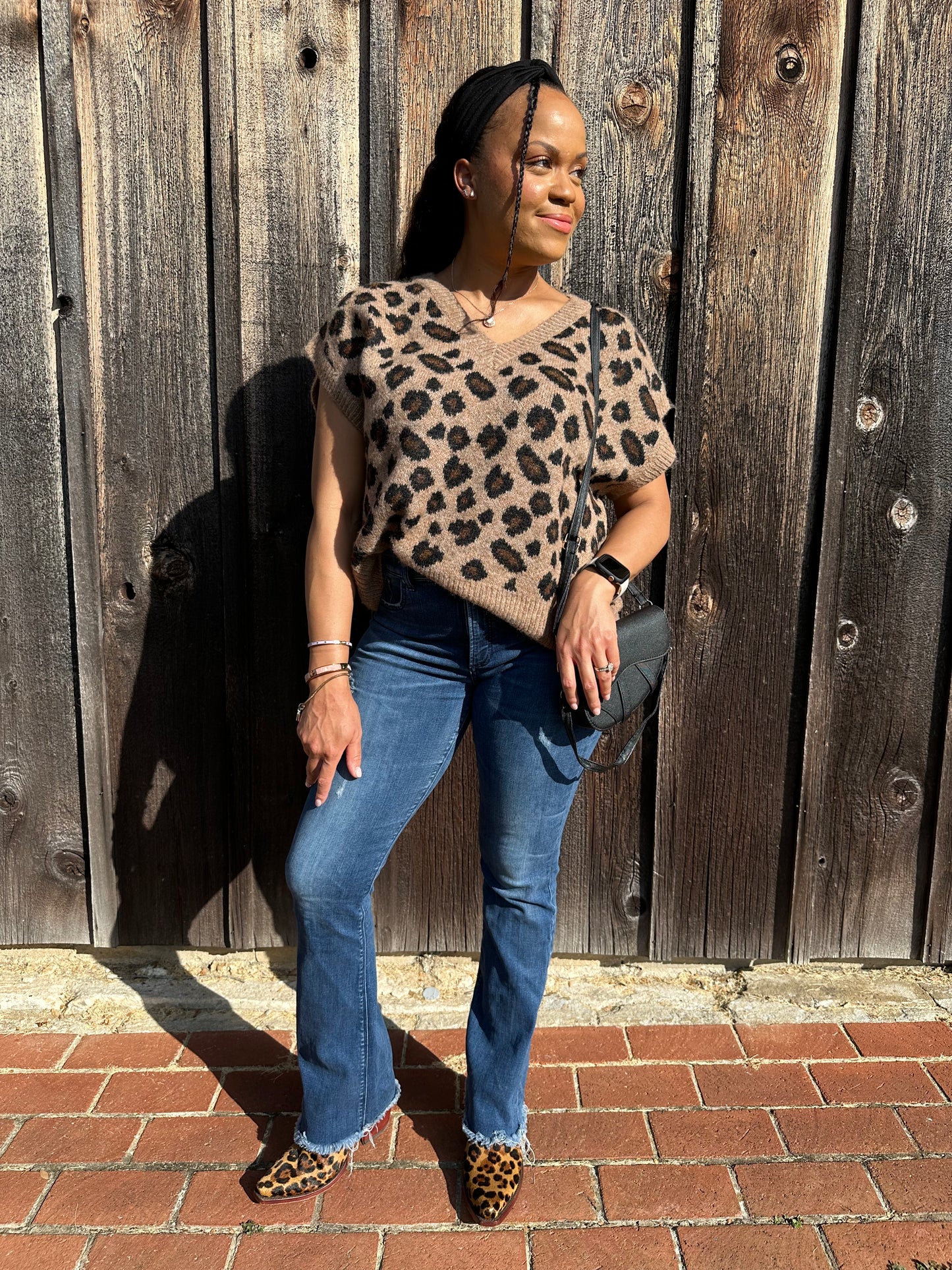 Into The Wild V Neck Sweater Top | Leopard