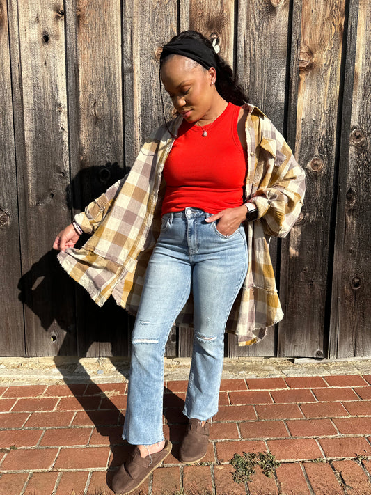 The Kerry  Plaid  Shirt Dress